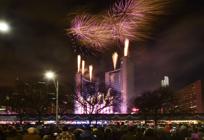 Toronto is a prime destination for the New Year in Canada, offering a vibrant mix of public celebrations and exclusive parties