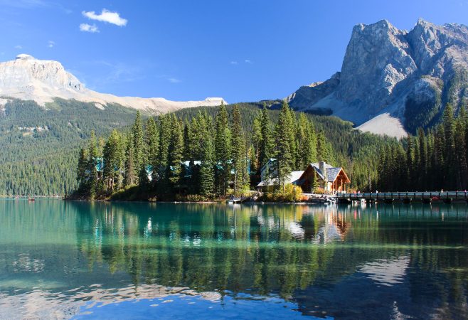 The best time to visit Emerald Lake is during the summer months