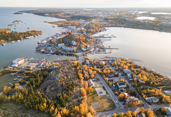 Old Town Yellowknife was the center of early Yellowknife, with waterfront streets and structures