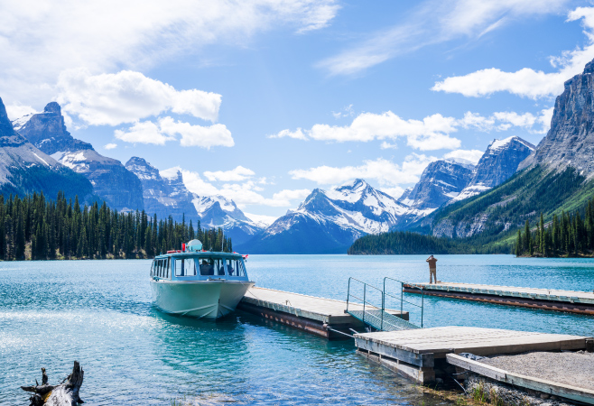 The famous Maligne Lake Cruise is easily one of the highlights of Maligne Lake The famous Maligne Lake Cruise is easily one of the highlights of Maligne Lake