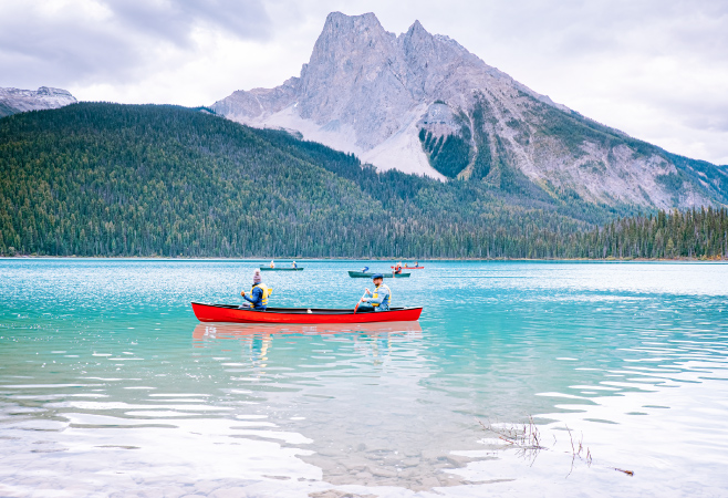 What’s amazing about a canoe paddle on these lakes is that the color of the water never ceases to amaze