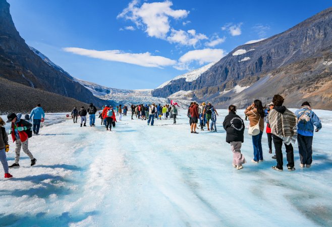 The Icefields Parkway is 227 km of mountain road built between Jasper and Lake Louise The Icefields Parkway is 227 km of mountain road built between Jasper and Lake Louise
