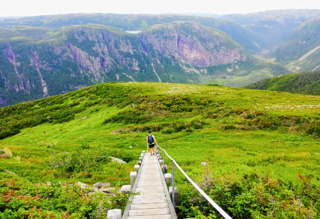 The Gros Morne National Park trail takes you to the second-highest peak in Newfoundland and Labrador, making this area one of the most popular hiking regions in Canada The Gros Morne National Park trail takes you to the second-highest peak in Newfoundland and Labrador, making this area one of the most popular hiking regions in Canada
