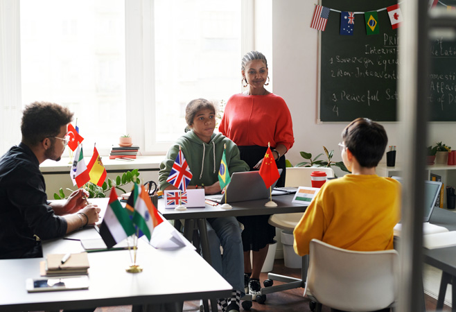 Balancing two official languages in Canada means providing equitable access to government, education, and legal services in both English and French.