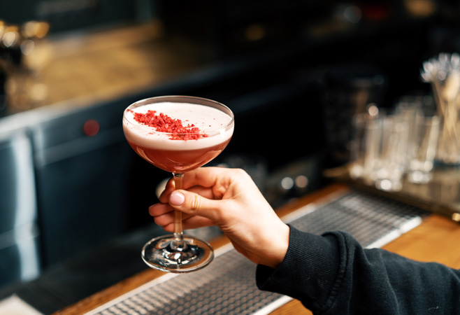 Tucked away on Preston Street, The Moonroom is a beloved spot for craft cocktails and Mediterranean-inspired bar bites.
