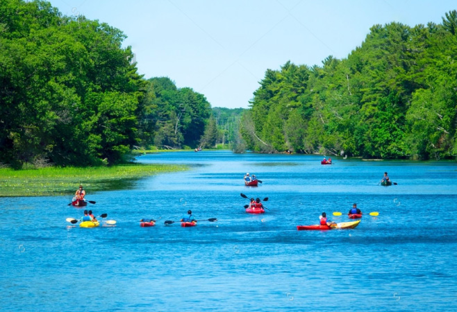 Kayaking is a great way to explore large expanses of open water with little or no portaging Kayaking is a great way to explore large expanses of open water with little or no portaging