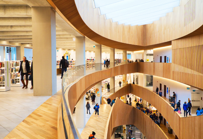 Curious minds, families, bookworms, art lovers, audiophiles, locals and visitors alike love the architectural and cultural gem nestled in Calgary‌