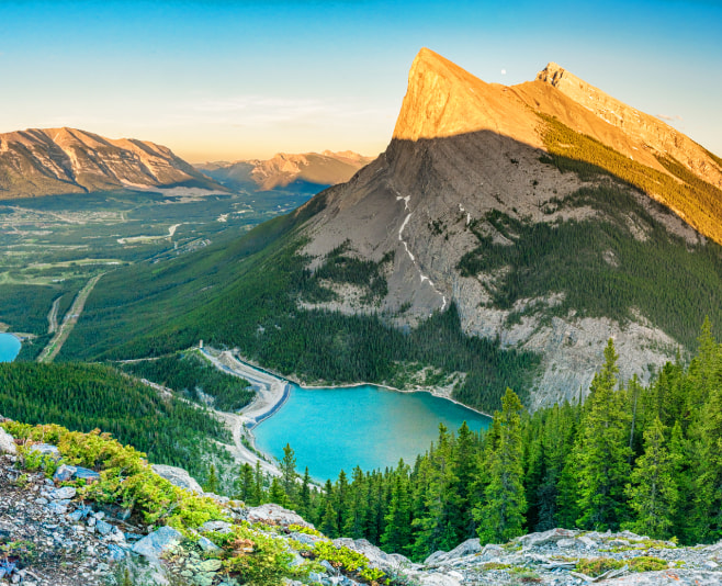 Ha Ling Peak is impossible to miss from downtown Canmore , and it is the most popular peak in the area to hike