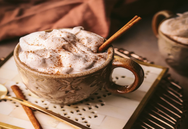 A maple latte uses real maple syrup, milk, and espresso A maple latte uses real maple syrup, milk, and espresso