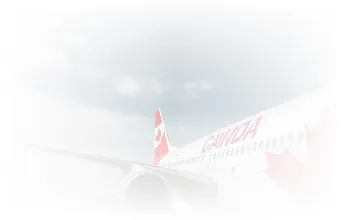 Airplane arriving in Canada
