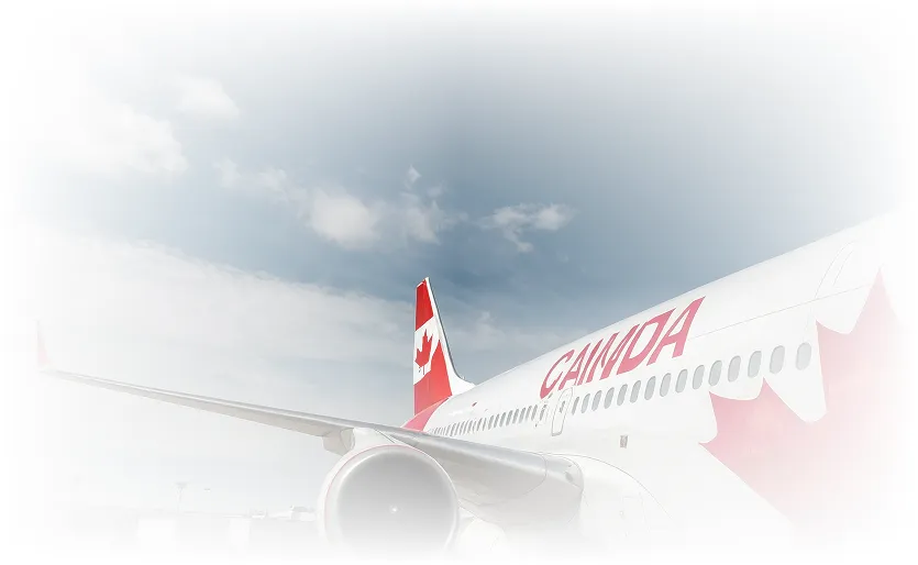 Airplane arriving in Canada
