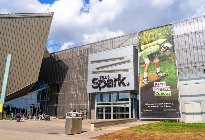 TELUS Spark Science Centre is an all-inclusive experience giving visitors full access to the galleries, outdoor park and free dome shows TELUS Spark Science Centre is an all-inclusive experience giving visitors full access to the galleries, outdoor park and free dome shows