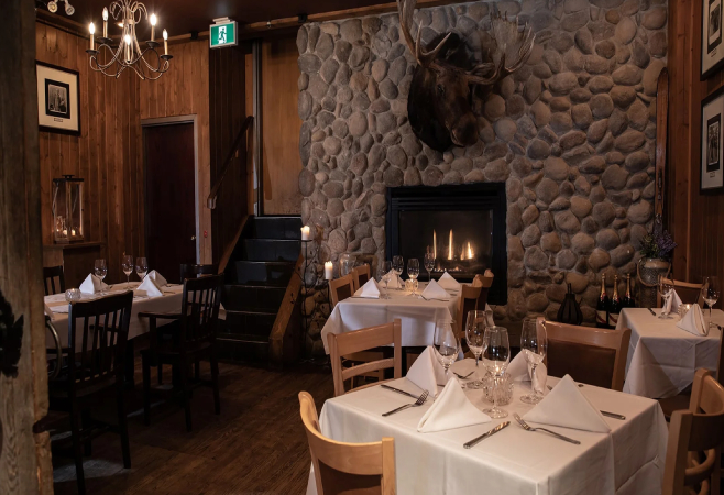 The Maple Leaf celebrates Canadian cuisine, including Alberta beef and game, fresh fish and coastal seafood, alongside an extensive wine list